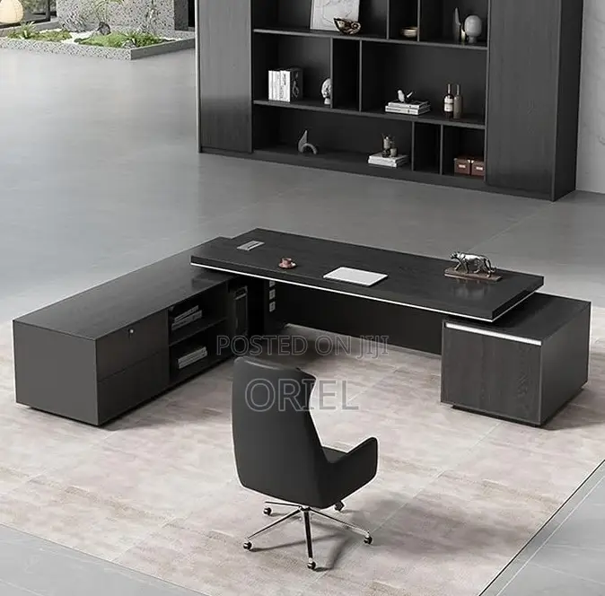 Office Desks; Wooden L-Shaped Executive Management Desk