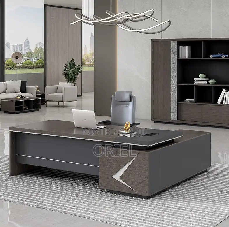 Office Desks; Wooden L-Shaped Executive Management Desk