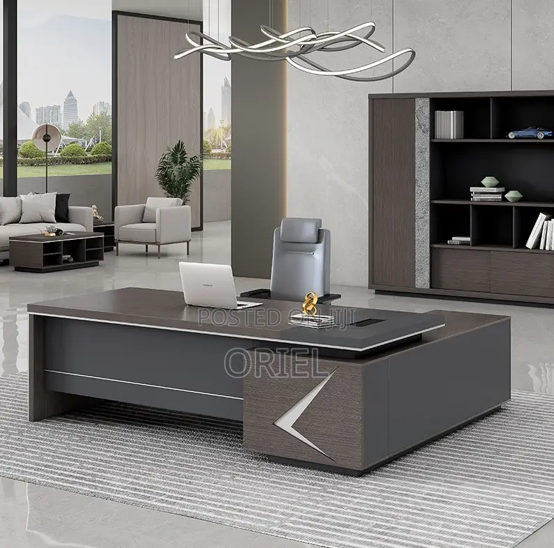 Office Desks; Wooden L-Shaped Executive Management Desk