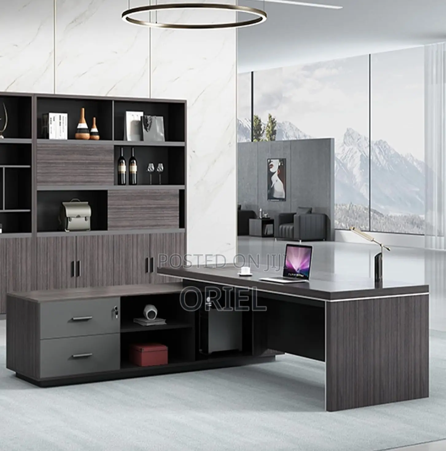 Office Desks; Wooden L-Shaped Executive Management Desk