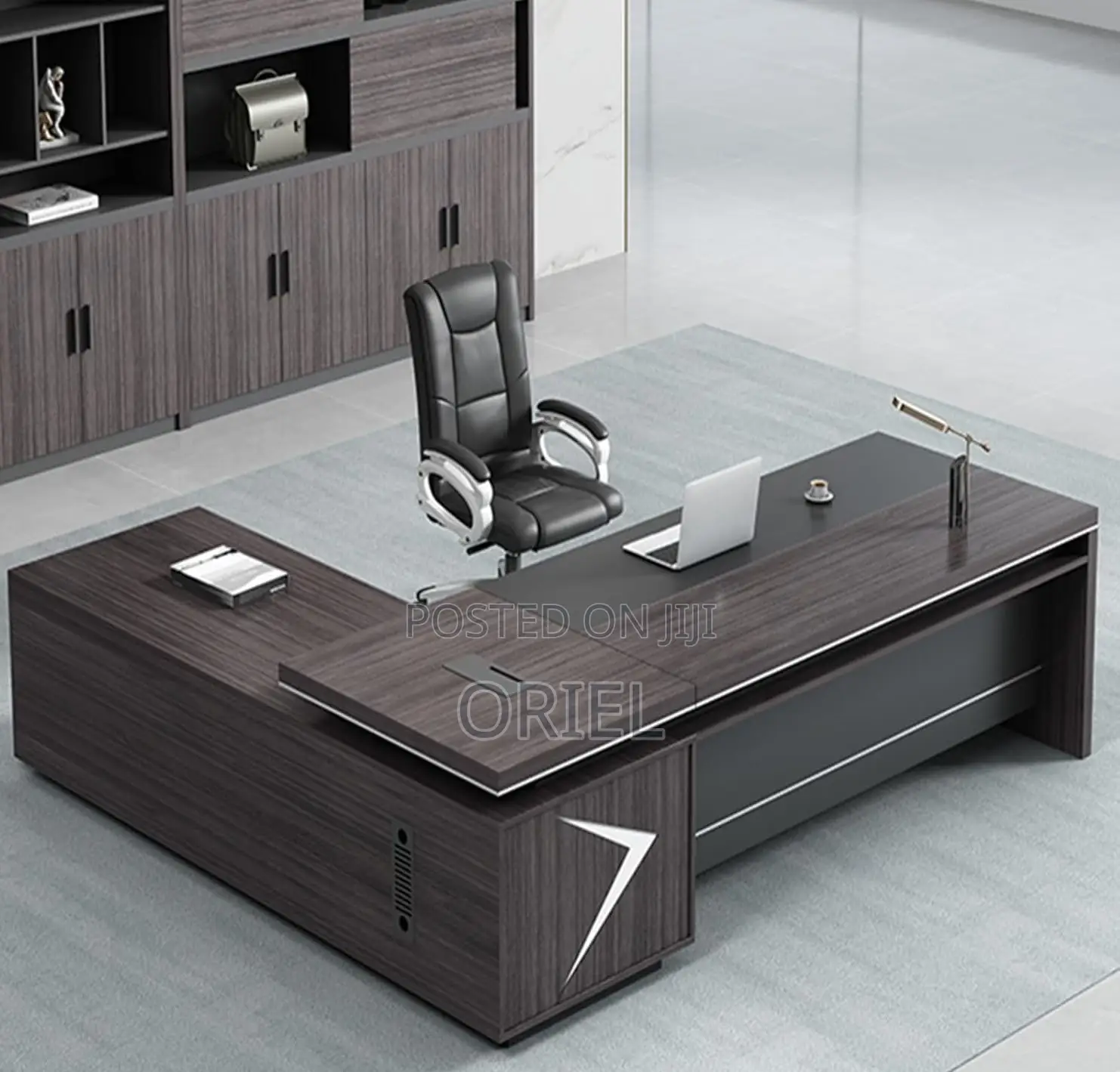 Office Desks; Wooden L-Shaped Executive Management Desk