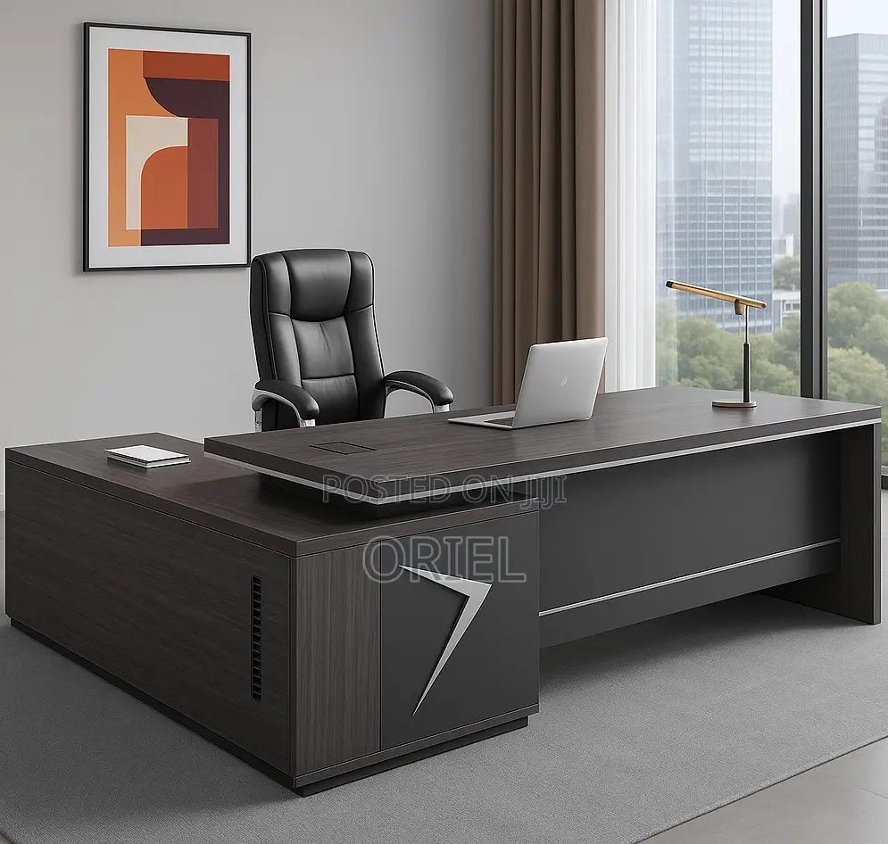 Office Desks; Wooden L-Shaped Executive Management Desk