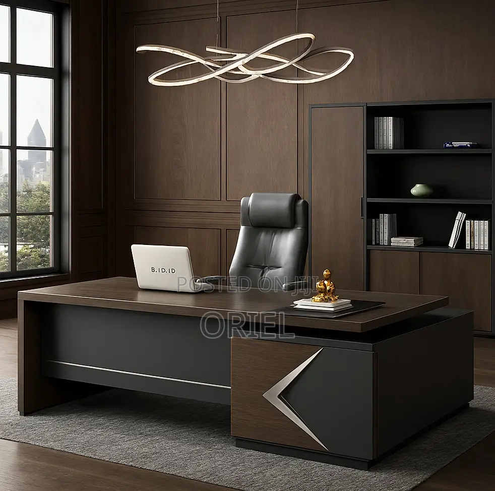 Office Desks; Wooden L-Shaped Executive Management Desk