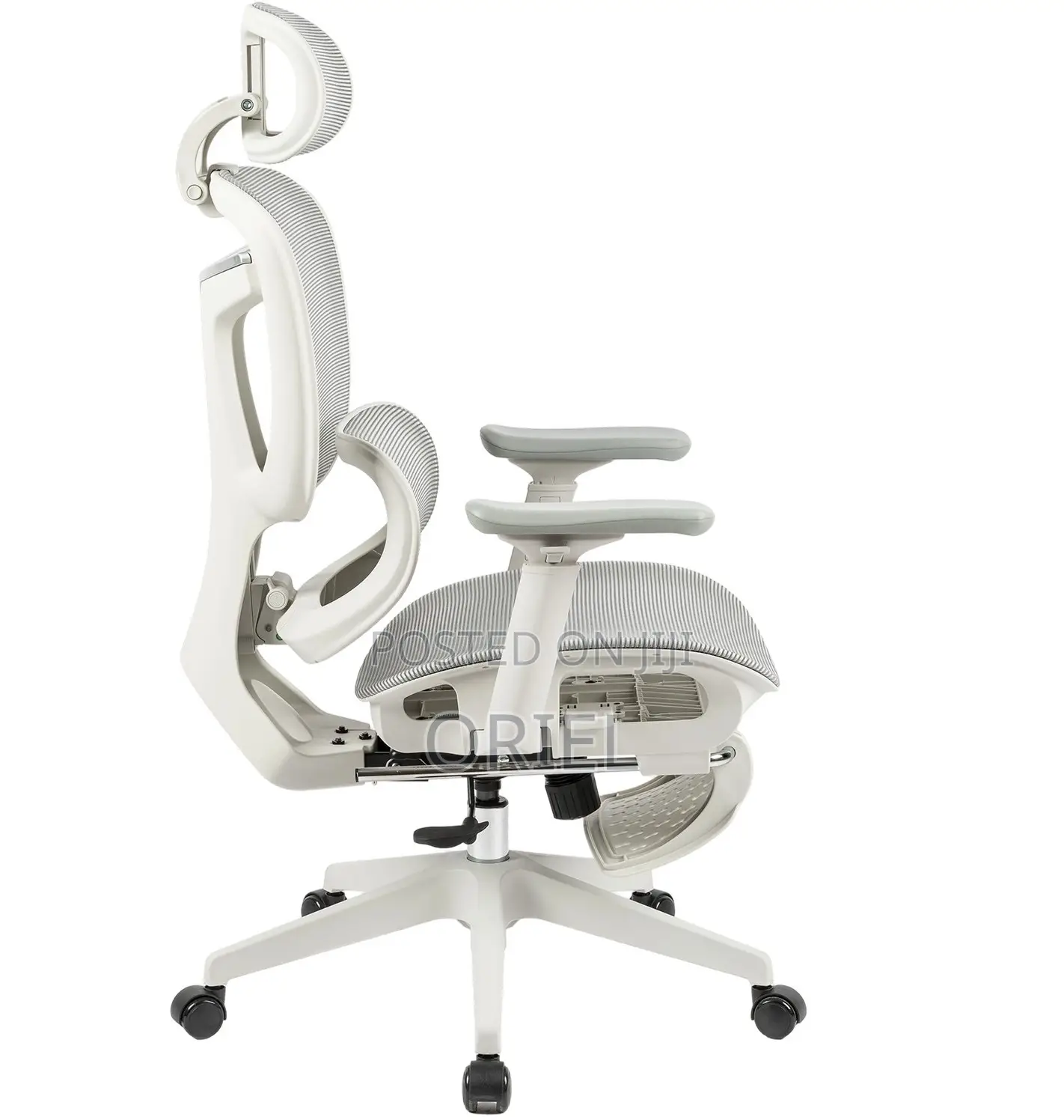 Office Chair; White Executive Office Chair With Lumbar Support