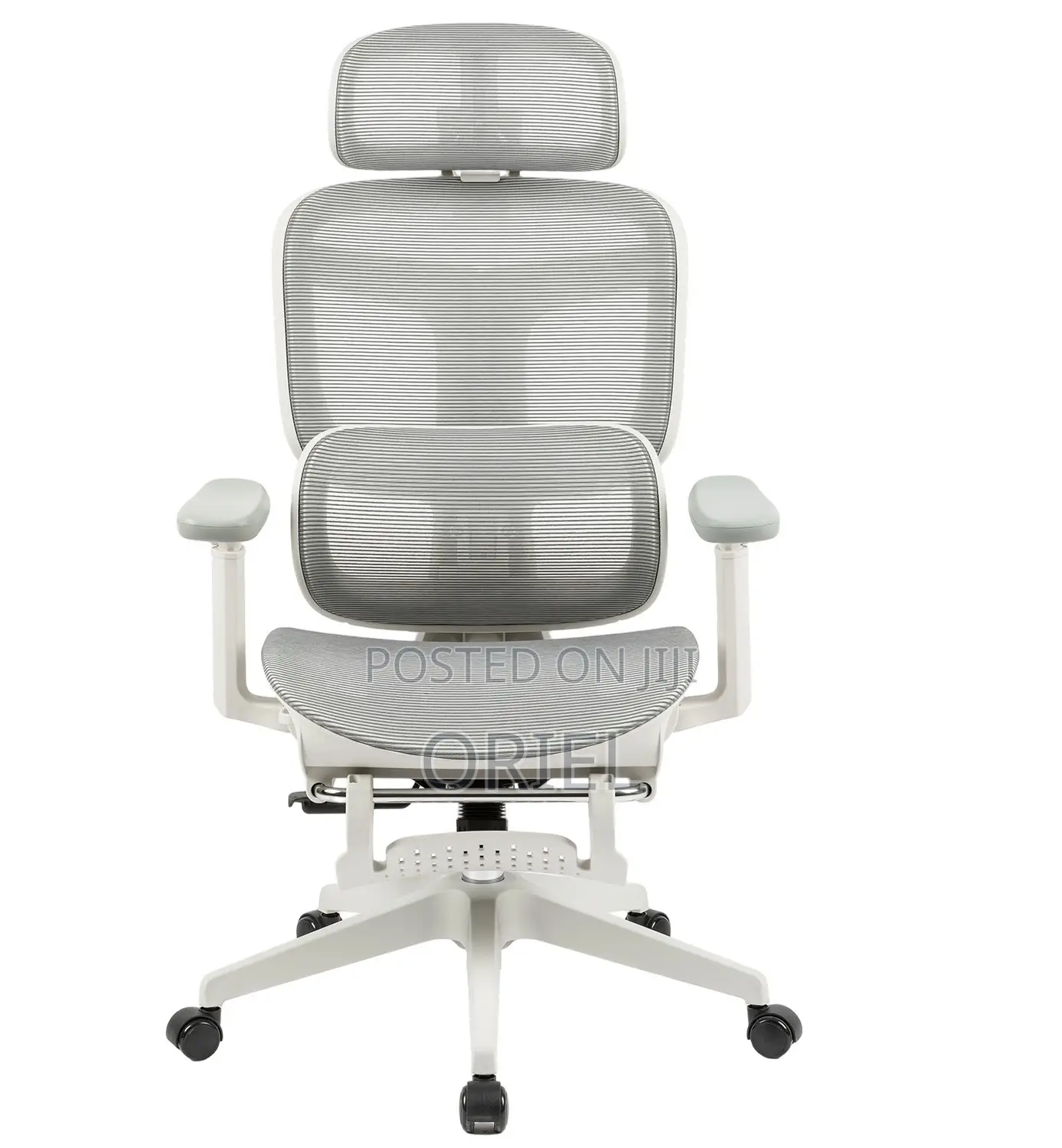 Office Chair; White Executive Office Chair With Lumbar Support