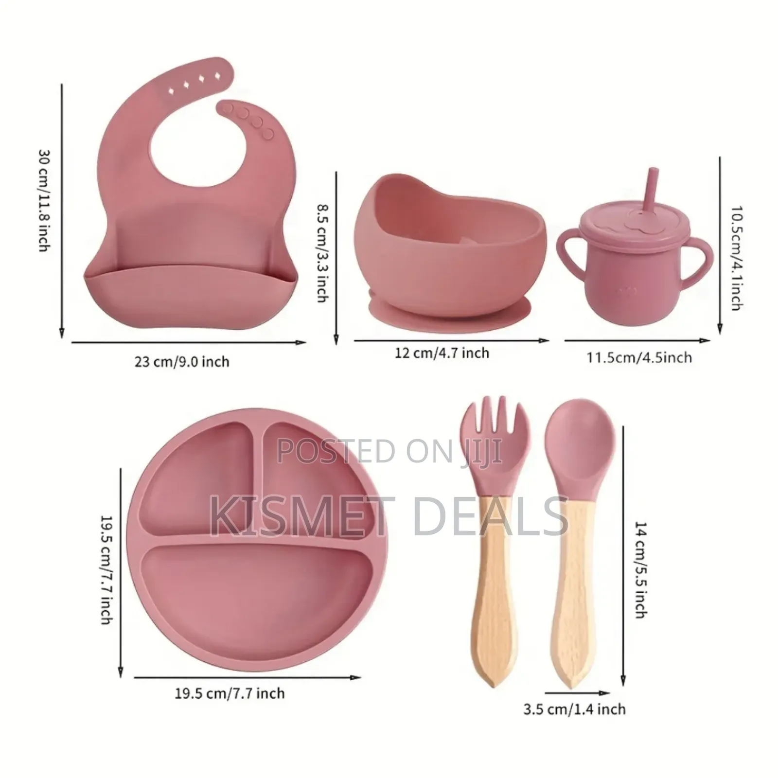 6pc Silicone Baby Feeding Cutlery Set