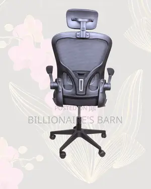 Grey Ergonomic Office Chair • Flip-Up Arms Convenience