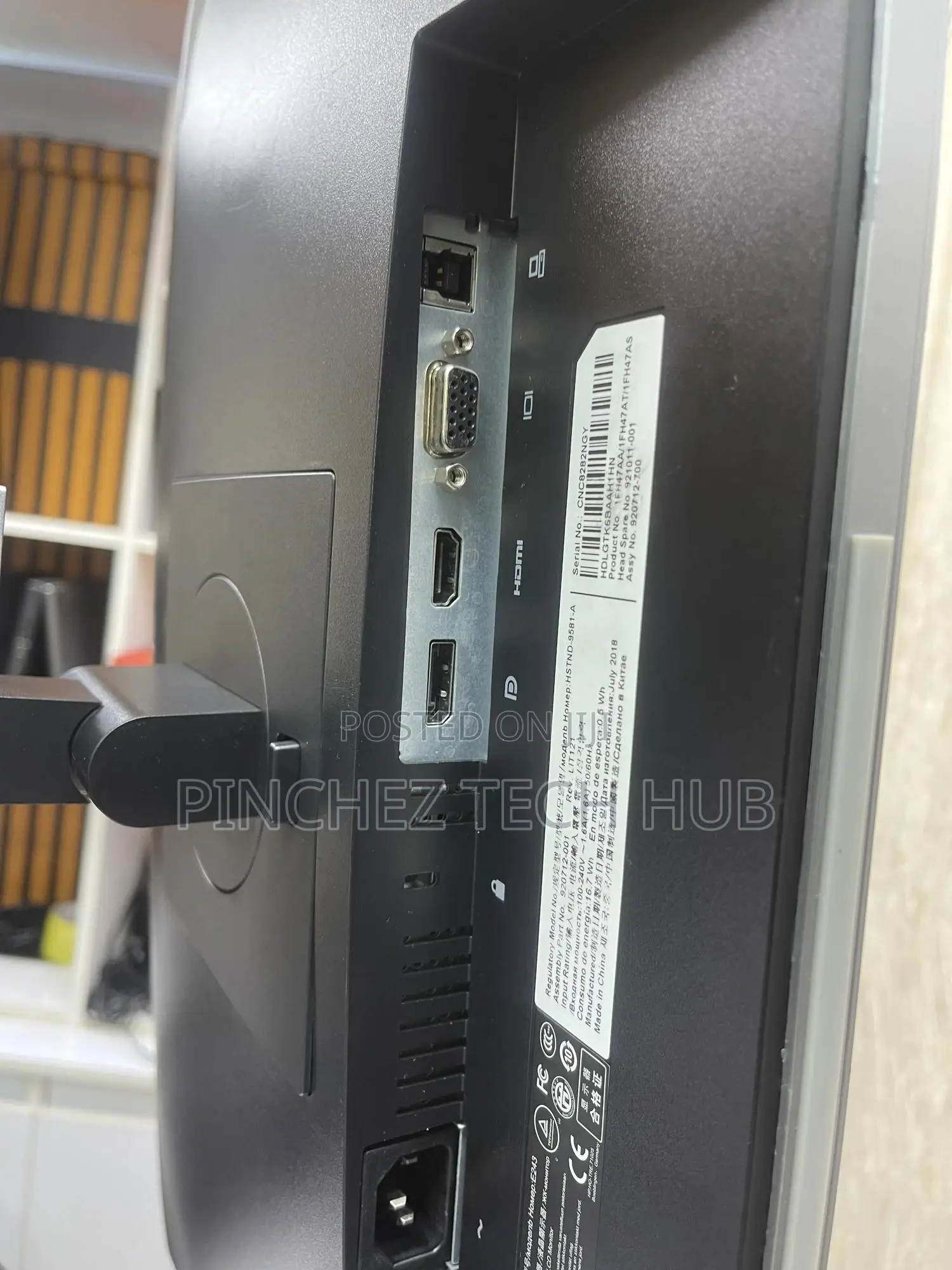 Hp E243 FHD Frameless Monitor 24 Inches Hdmi/Display /Vga/Usb Ports