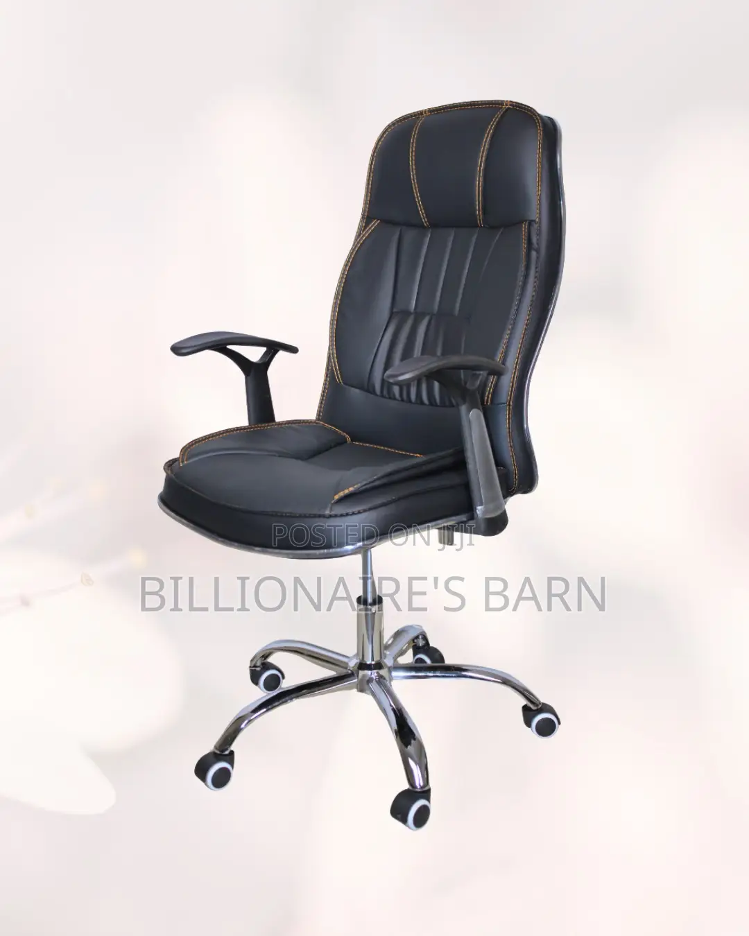 Executive Leather Office Chair • Easy Adjustments, Leather Finish
