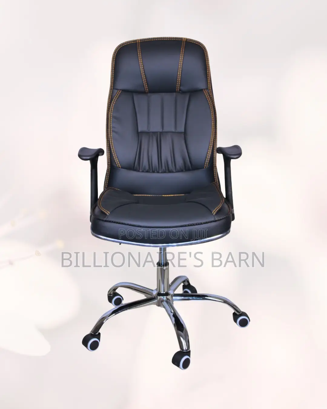 Executive Leather Office Chair • Easy Adjustments, Leather Finish