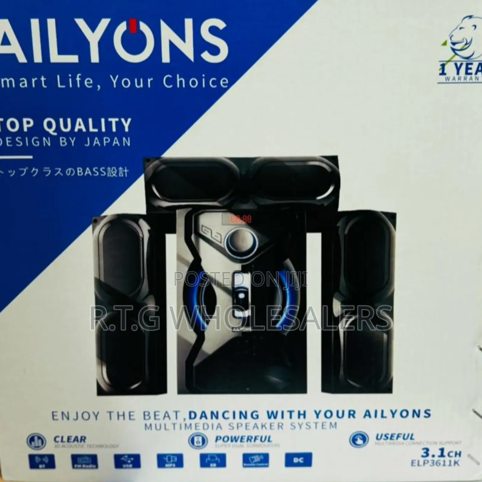 Ailyons 3.1 Channel Subwoofer Speaker System