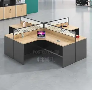 Office Workstations; Open-Plan 4-Person Collaborative Desk