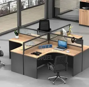 Office Workstations; Open-Plan 4-Person Collaborative Desk