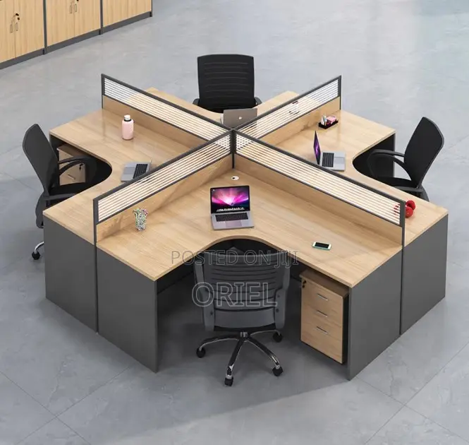 Office Workstations; Open-Plan 4-Person Collaborative Desk