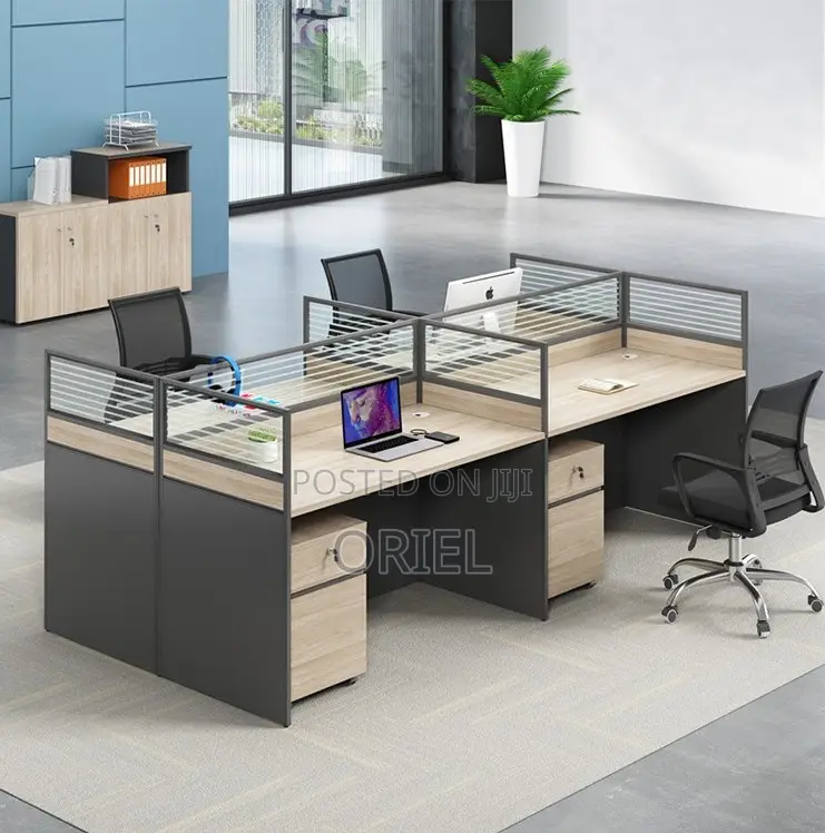 Office Workstations; Open-Plan 4-Person Collaborative Desk