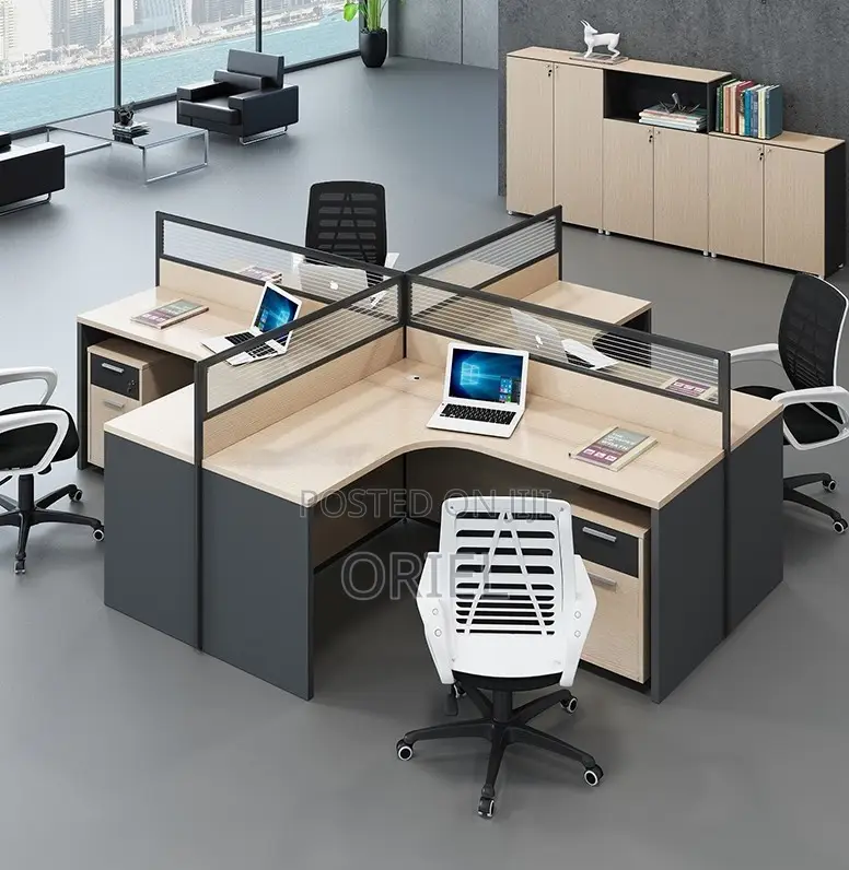 Office Workstations; Open-Plan 4-Person Collaborative Desk