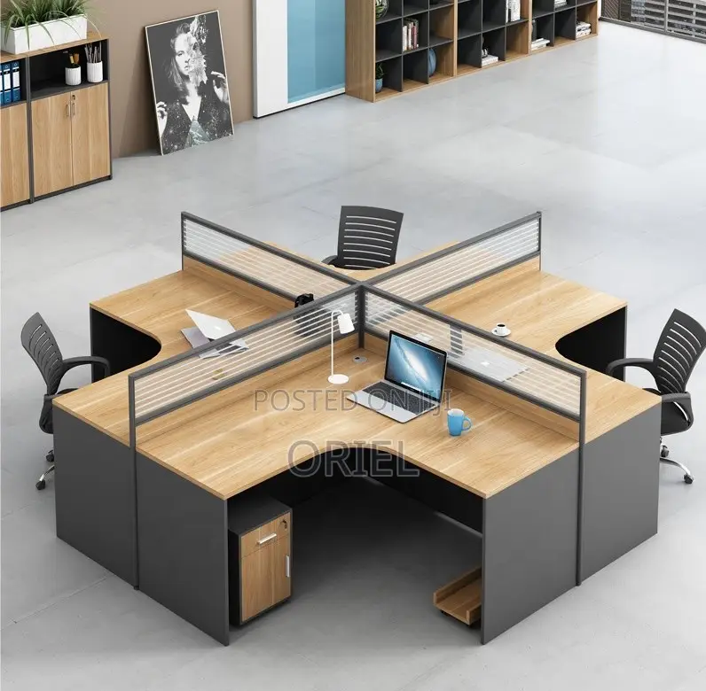 Office Workstations; Open-Plan 4-Person Collaborative Desk