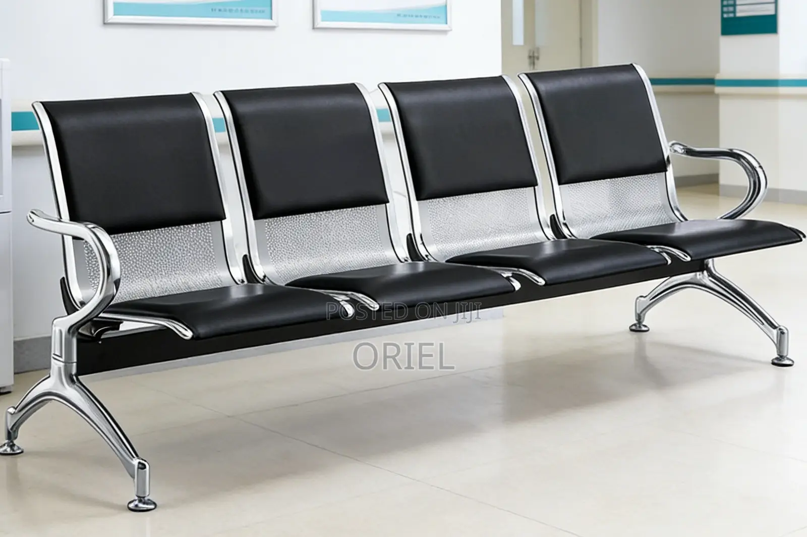 Office Benches; Sturdy 4-Link Office Waiting Room Chairs