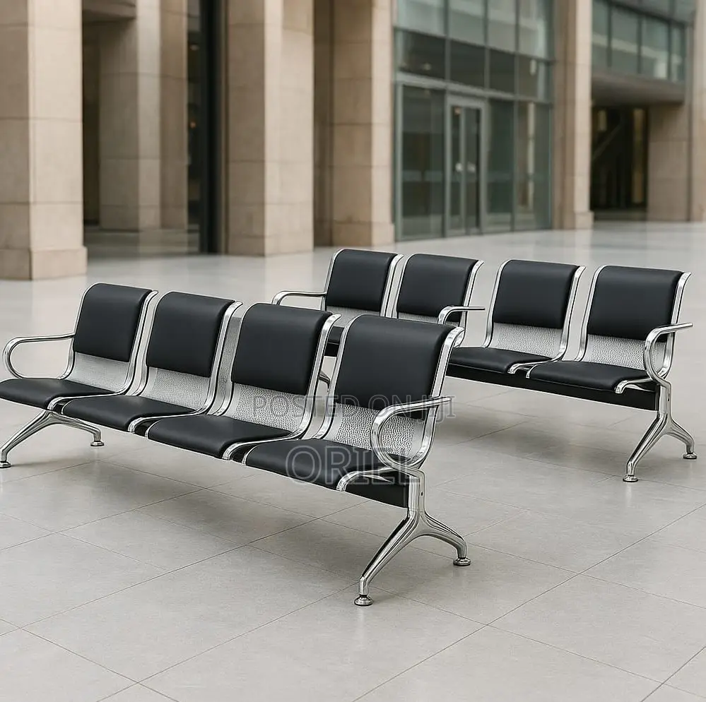 Office Benches; Sturdy 4-Link Office Waiting Room Chairs