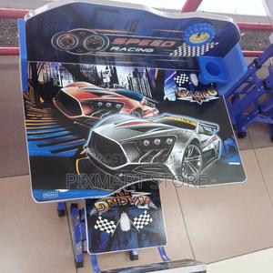 Adjustable Kids Study Table – Blue Executive Racing Car Design - thumbnail 2