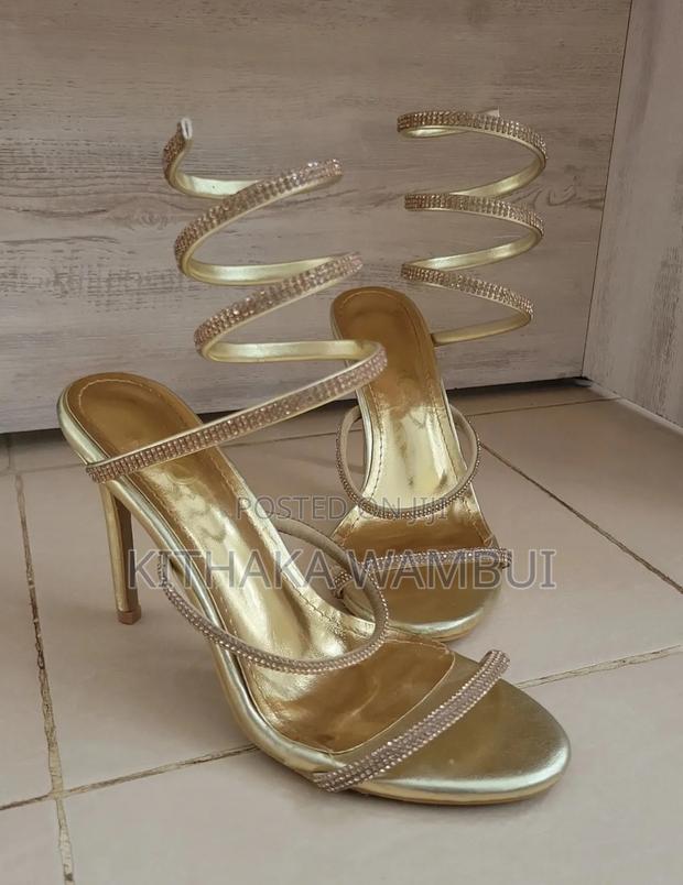 Gold Strappy Heels - main view
