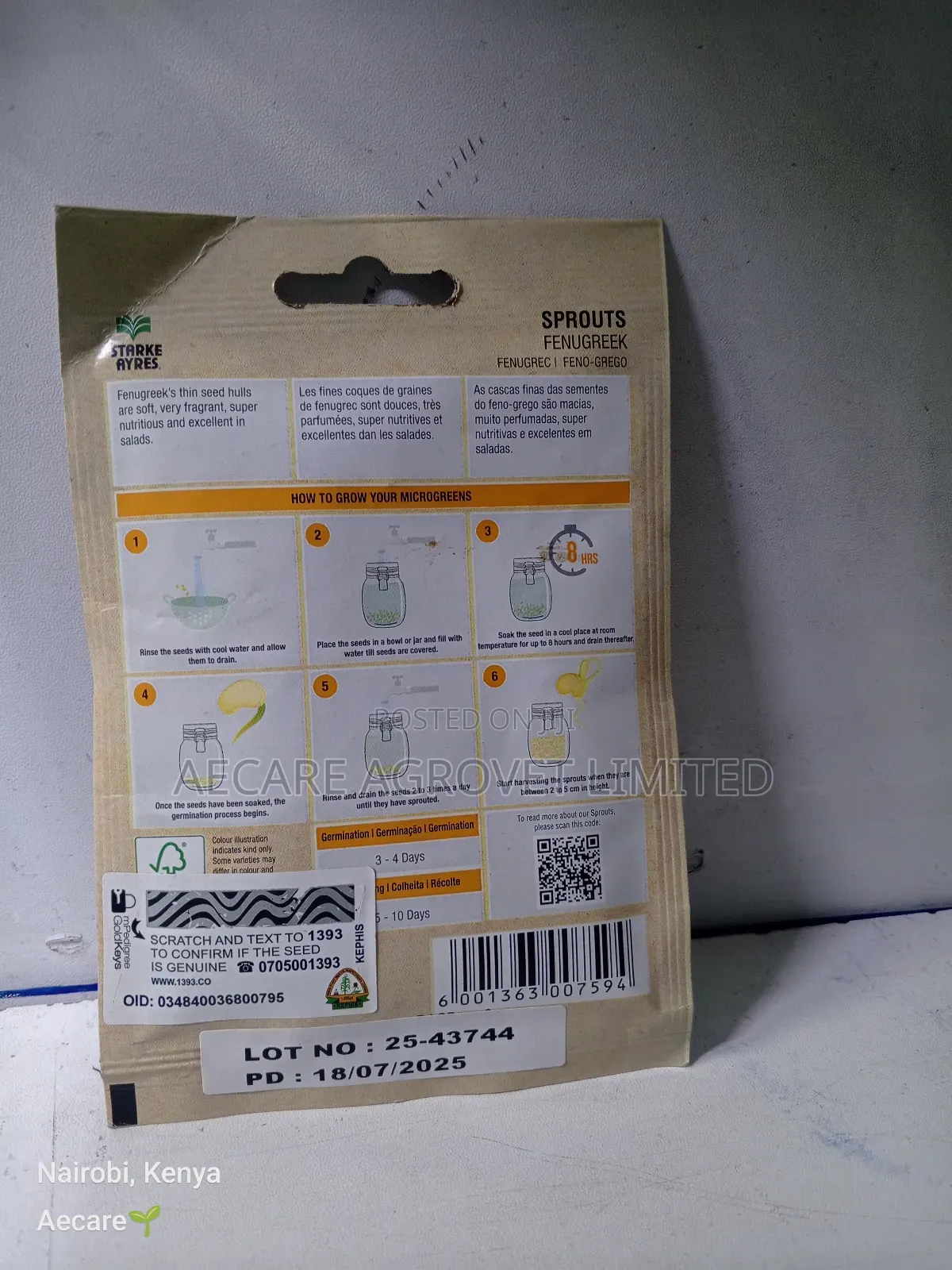 Fenugreek Sprouts Herb Seeds 6grams
