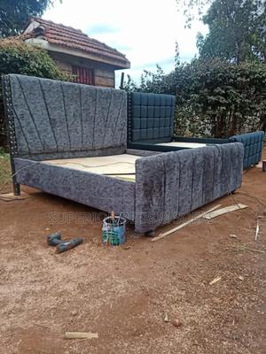 Grey Velvet Bed - thumbnail 2