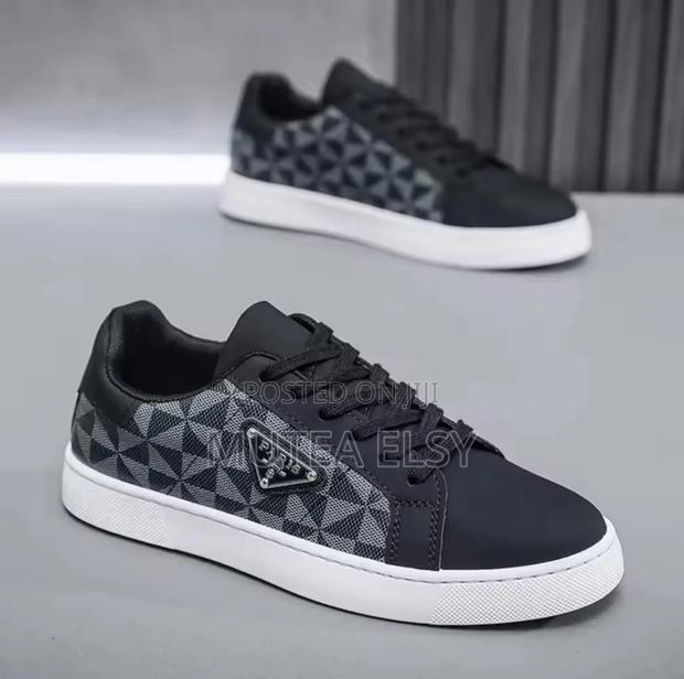 Black Grey Checked Paris Casual Shoes - thumbnail 2