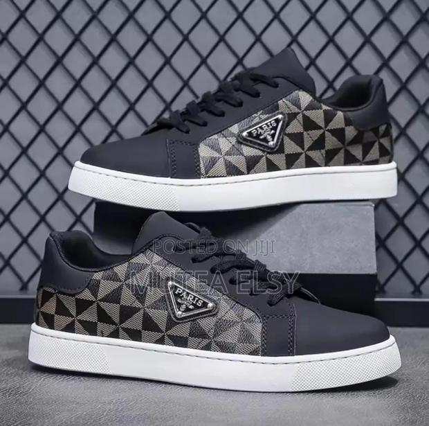 Black Grey Checked Paris Casual Shoes - thumbnail 3