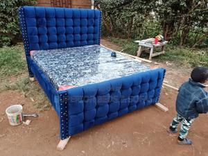 Royal Blue Grid Bed Size 5 by 6 - thumbnail 2