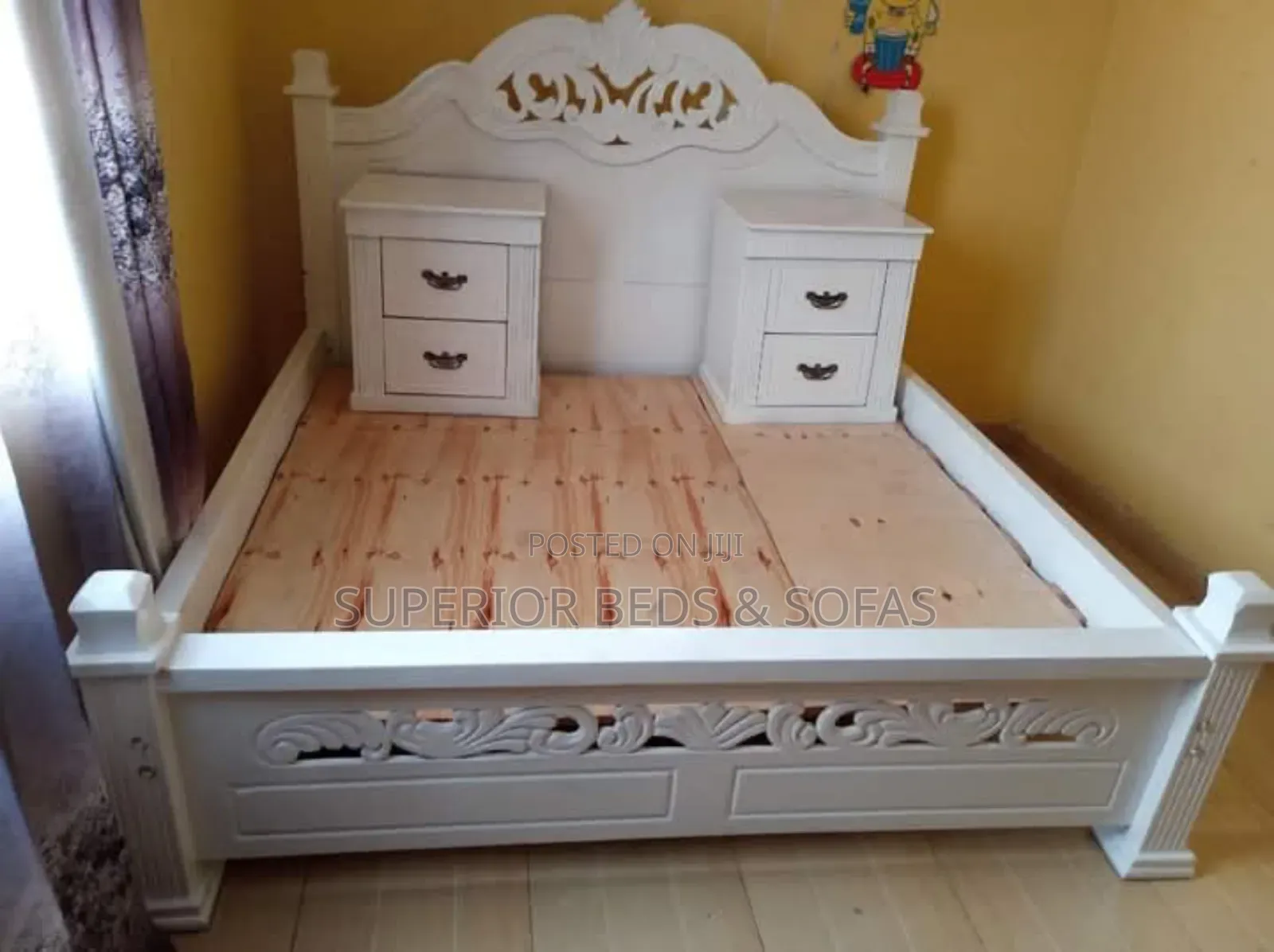 Elegant White Classic Bed