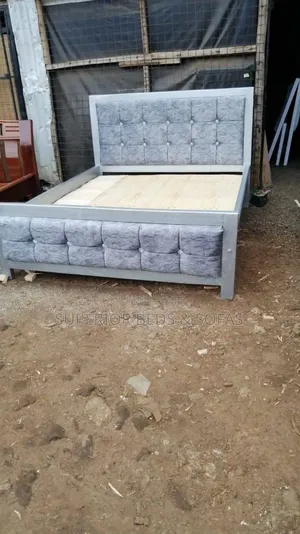 Grey Upholstered Bed