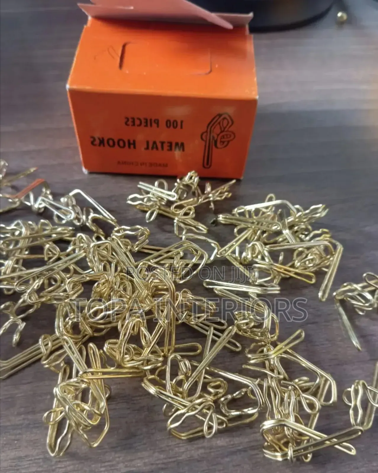 Gold Drapery 100 Pieces Metal Curtain Hooks