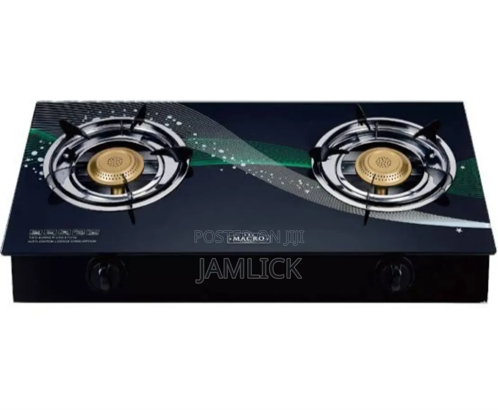 Ga-007 Macro Double Burner Glass Gas Cooker - Mt