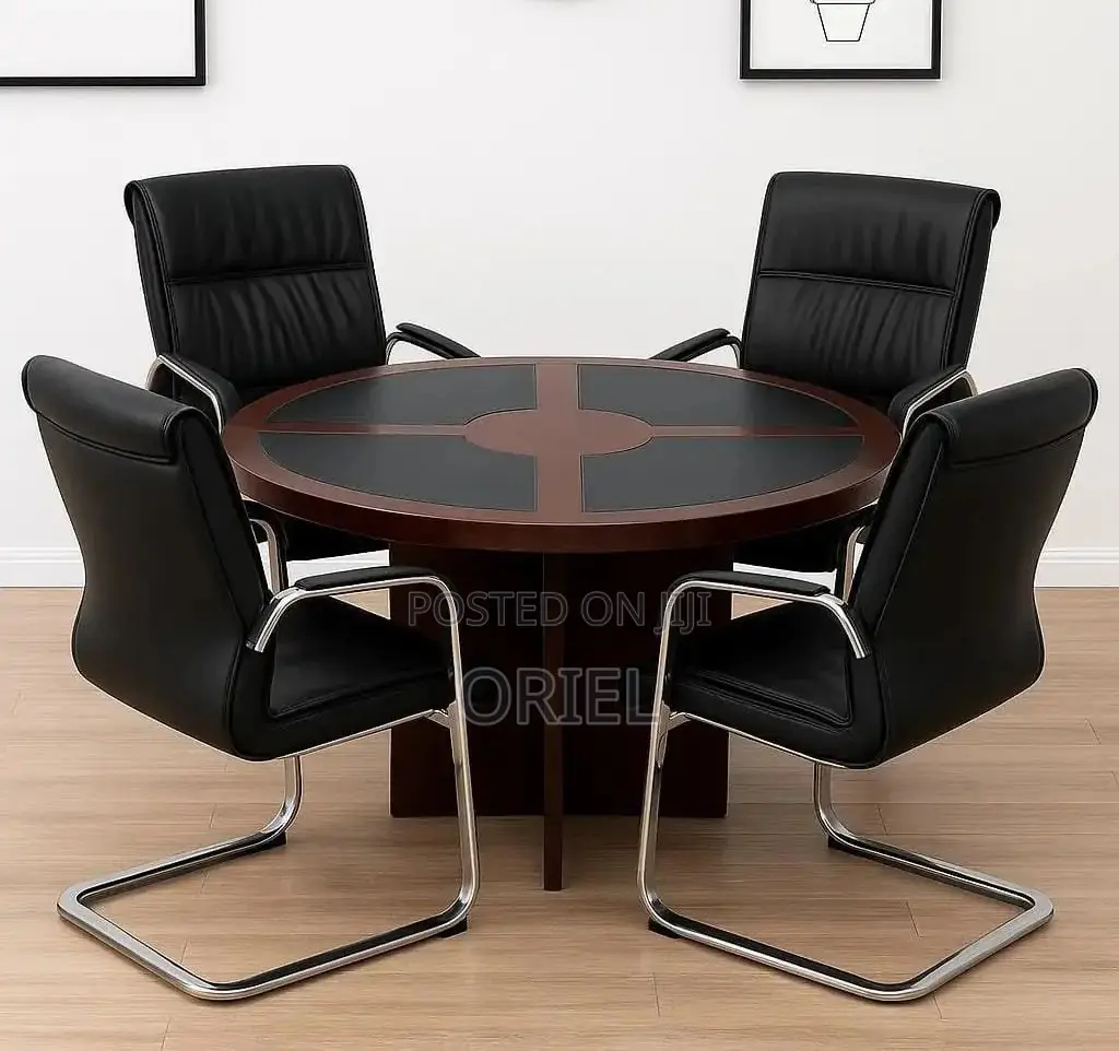 Office Conference Room Table : 4-Seater Imported Round Boardroom Table