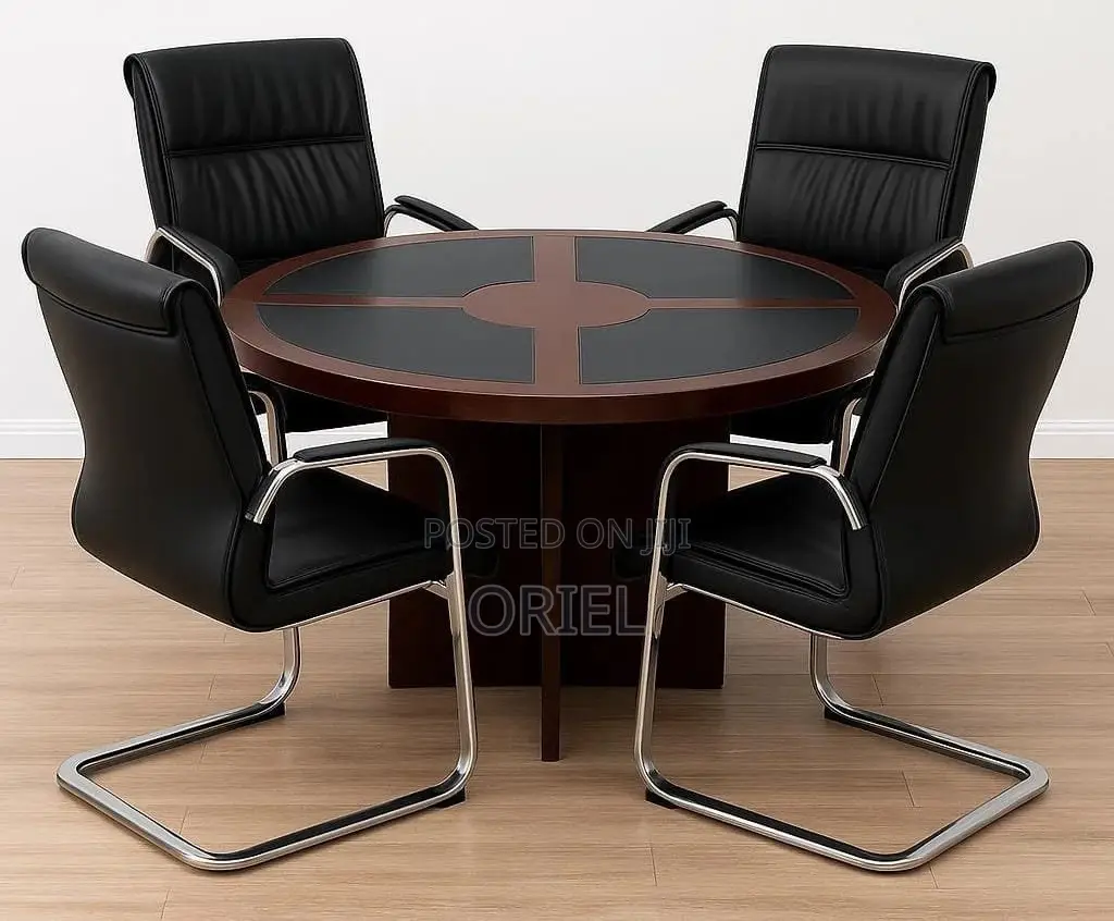 Office Conference Room Table : 4-Seater Imported Round Boardroom Table
