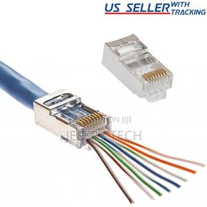 100pcs Cat6 Shielded Rj45 Pass Through Modular Plug Cable Connector En - thumbnail 2