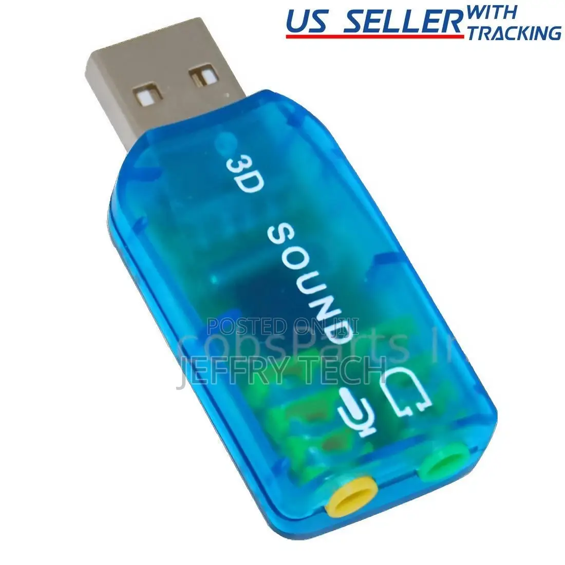 Usb External Sound Card Stereo Audio Adapter 3.5mm Aux Output Mic I