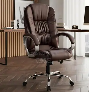 Executive Office Chair : Ergonomic Executive Brown Leather Chair