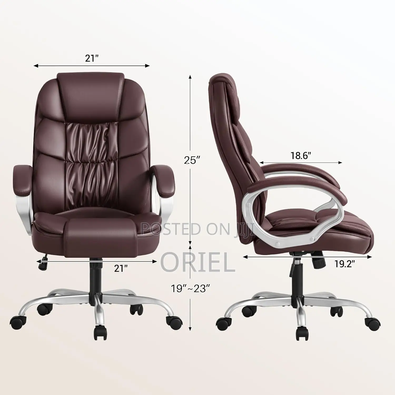 Executive Office Chair : Ergonomic Executive Brown Leather Chair