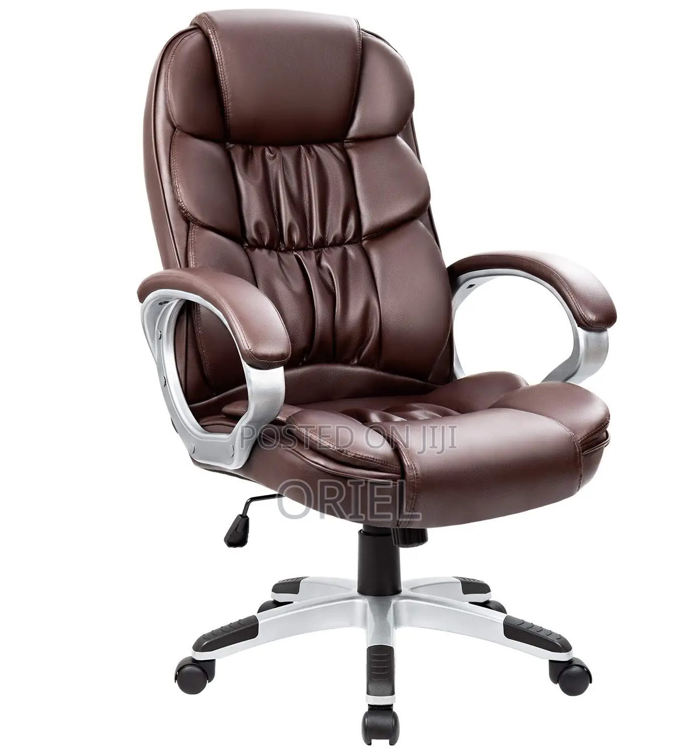 Executive Office Chair : Ergonomic Executive Brown Leather Chair