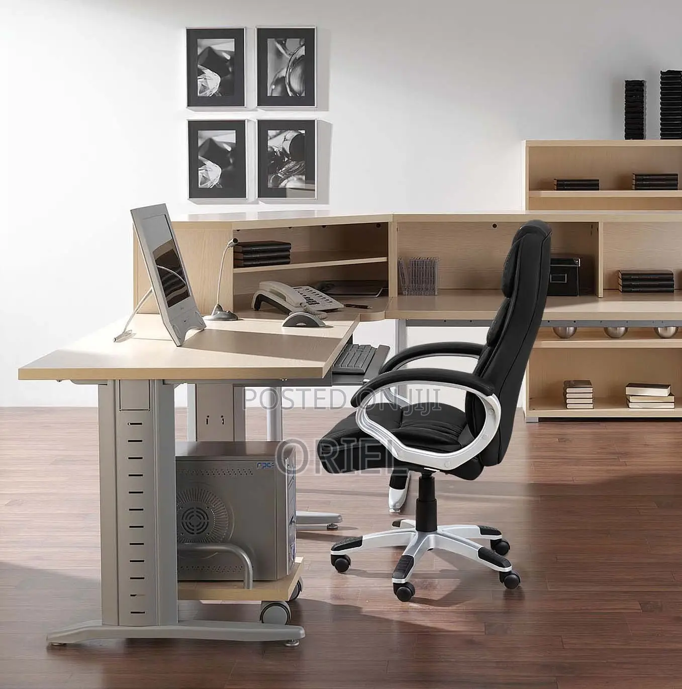 Executive Office Chair : Ergonomic Executive Brown Leather Chair