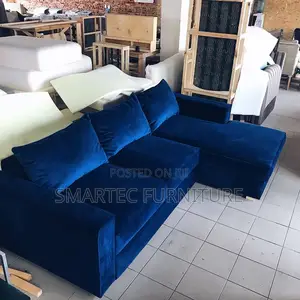 Blue Rustic 6 Seater L Sofa