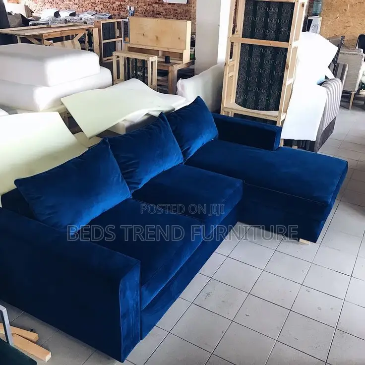 Blue Rustic 6 Seater L Sofa