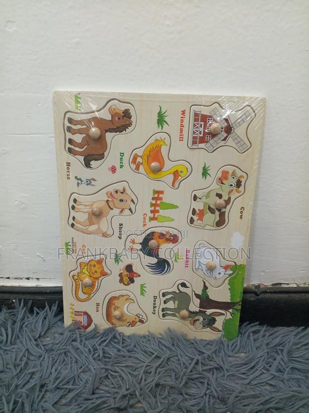 Wooden Farm Animals Peg Puzzle Board - thumbnail 3