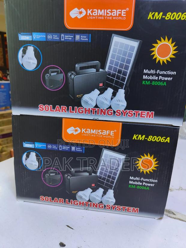 Kamisafe Solar Lighting System – 3 Led Bulbs +Mobile Power Solar Panel - main view