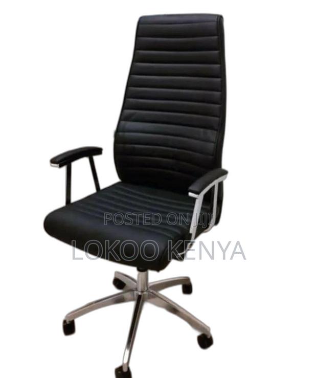 Office Chair; Black Leather Executive High Back Office Chair - thumbnail 16
