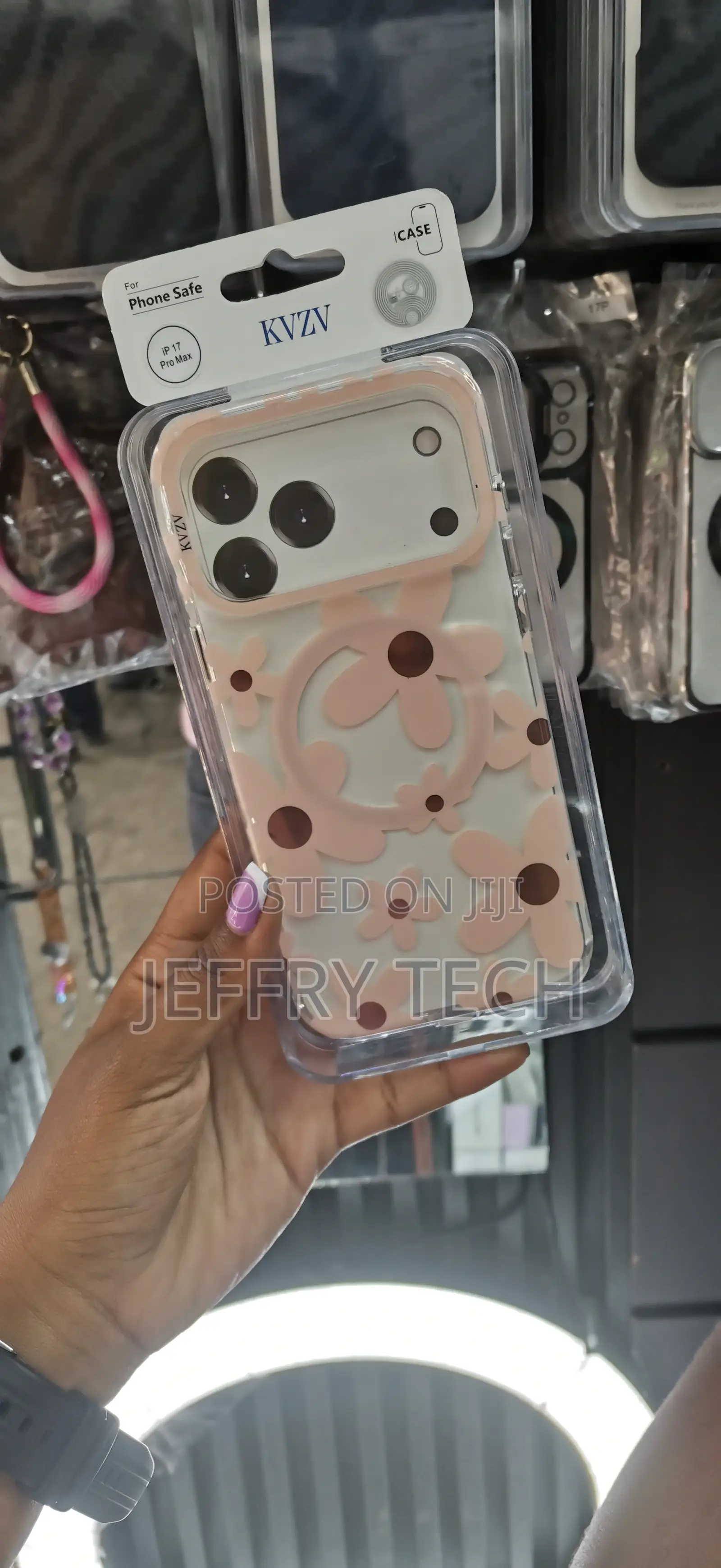 Caviar iPhone 17 Pro Max KVZV Magsafe Case With Flowers-Pink