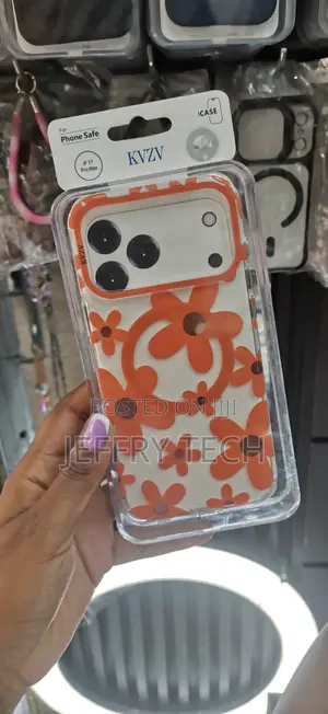 Velvet iPhone 17 Pro Max Magnetic KVZV Orange Flowers Case