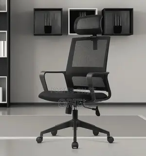 Office Chair : Fabric Ergonomic Office Chair With Adjustable Headrest